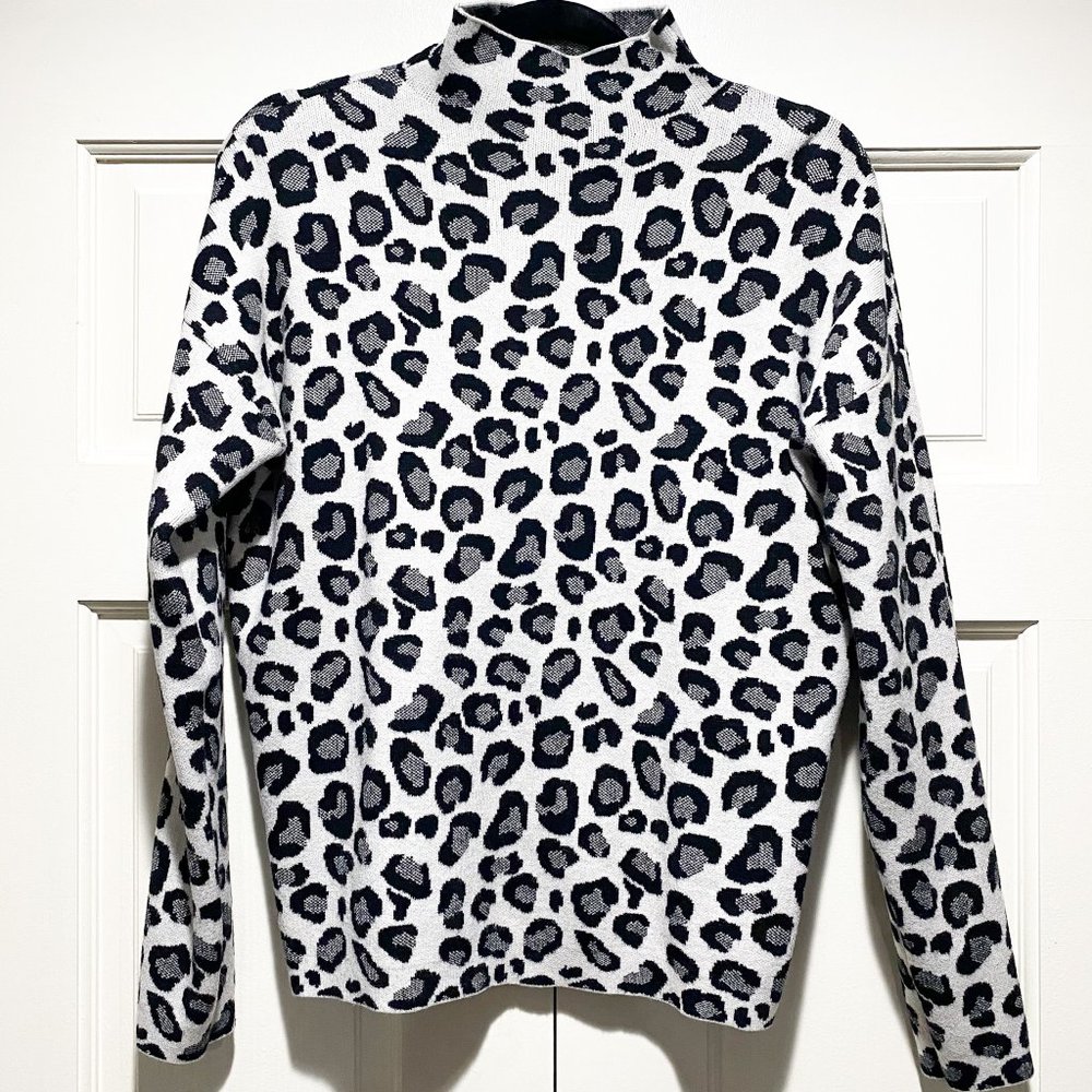 Tahari Leopard Print Turtle Neck Sweater